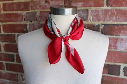Silk Neck Scarf Decorated with Catholic Religious Figures