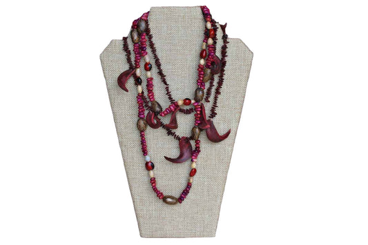 Apple Seed and Pod Claw Necklaces, A Pair