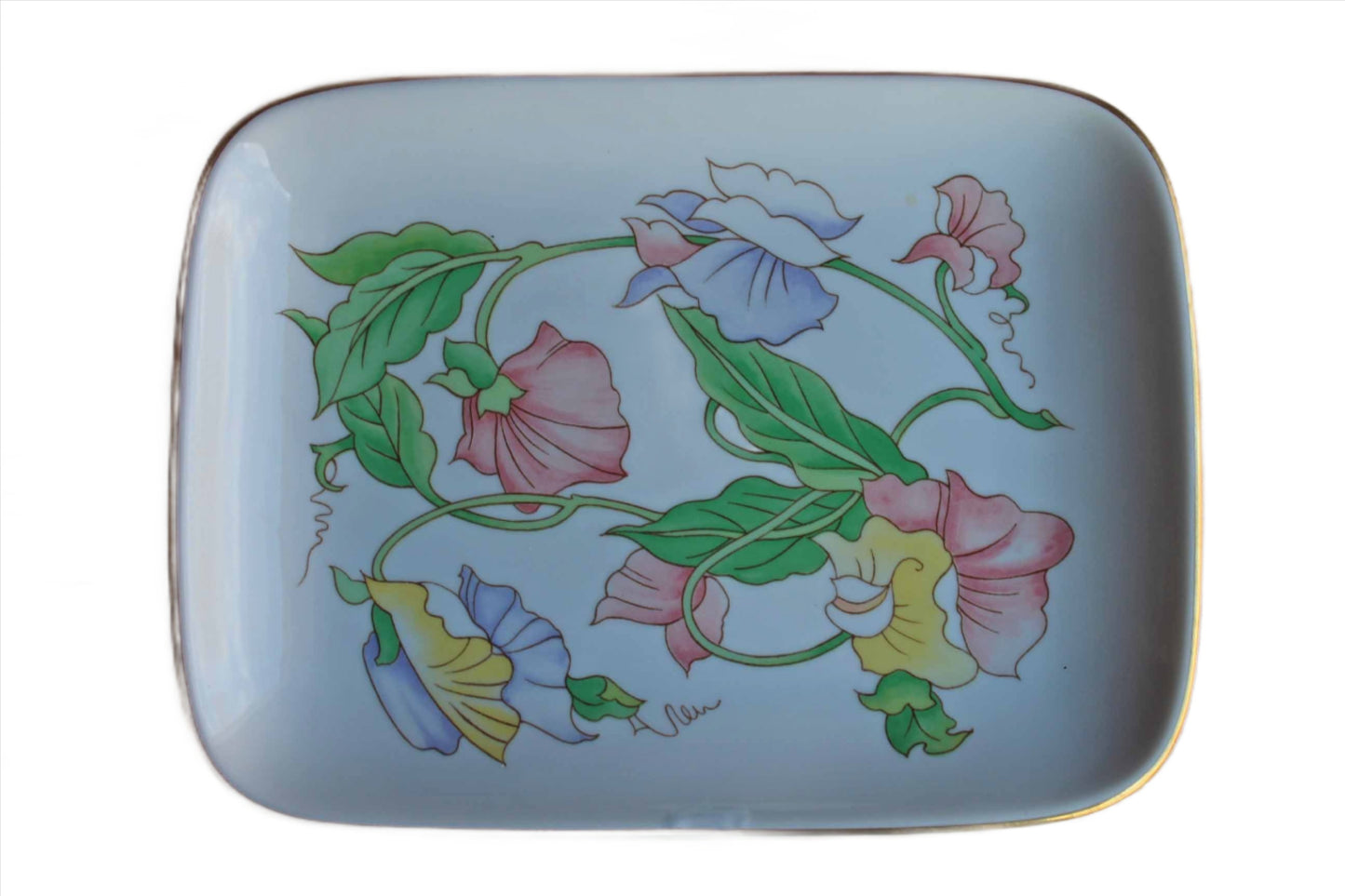 Ben Rickert, Inc. (Made in Japan) Small Porcelain Tray with Colorful Flowers