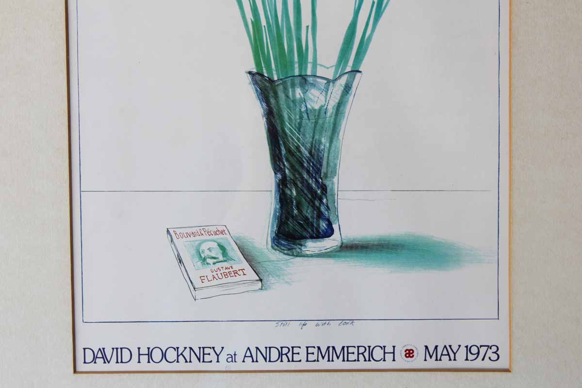 Offset Lithograph Poster by David Hockney Titled "Still Life with Book"