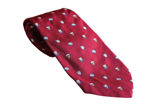 Brooks Brothers Makers (New York, USA) Silk Blend Necktie Decorated with College Shields