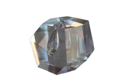 Faceted Geometric Cut Glass Paperweight/Pen Holder