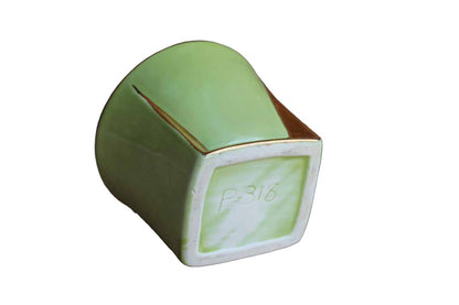 Lime Green and Gold Planter with Modern Lines