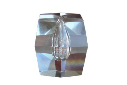 Faceted Geometric Cut Glass Paperweight/Pen Holder