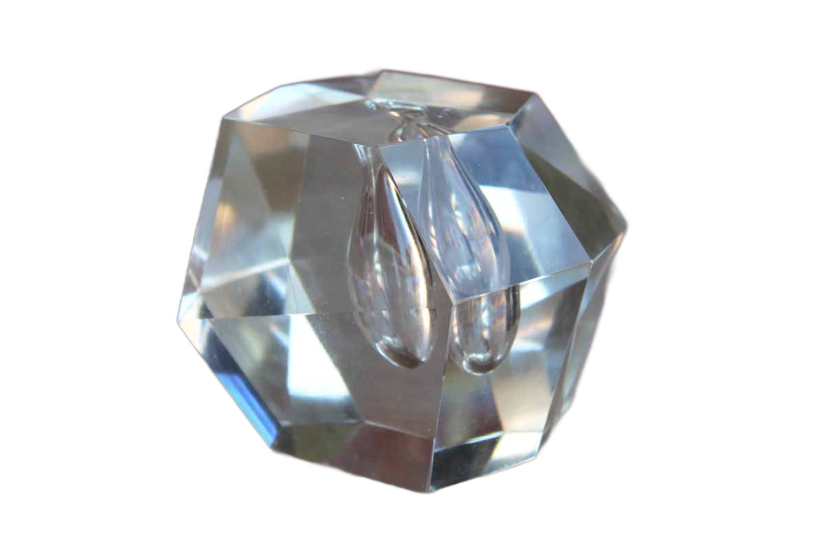 Faceted Geometric Cut Glass Paperweight/Pen Holder