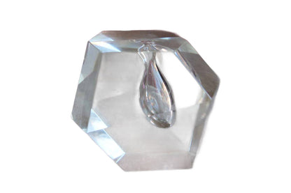 Faceted Geometric Cut Glass Paperweight/Pen Holder