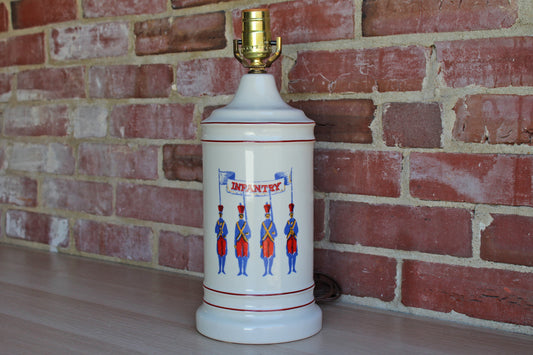 Ceramic Lamp Decorated with Transferred Images of Nineteenth Century Infantry Privates
