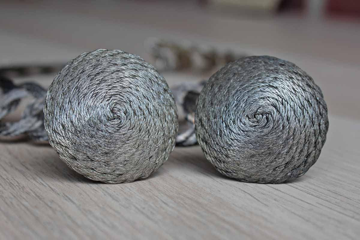 Silver Tone Weaved and Coiled Necklace and Matching Non-Pierced Earrings