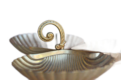 WMP Ikora (Germany) Clamshell Shaped 24 Karat Goldplate Divided Dish
