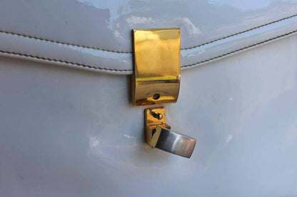 Koret (New York, USA) Korettalak Shiny White Handbag with Gold Tone Detailing