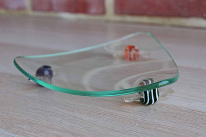 Glass Dish with Glass Candy Feet