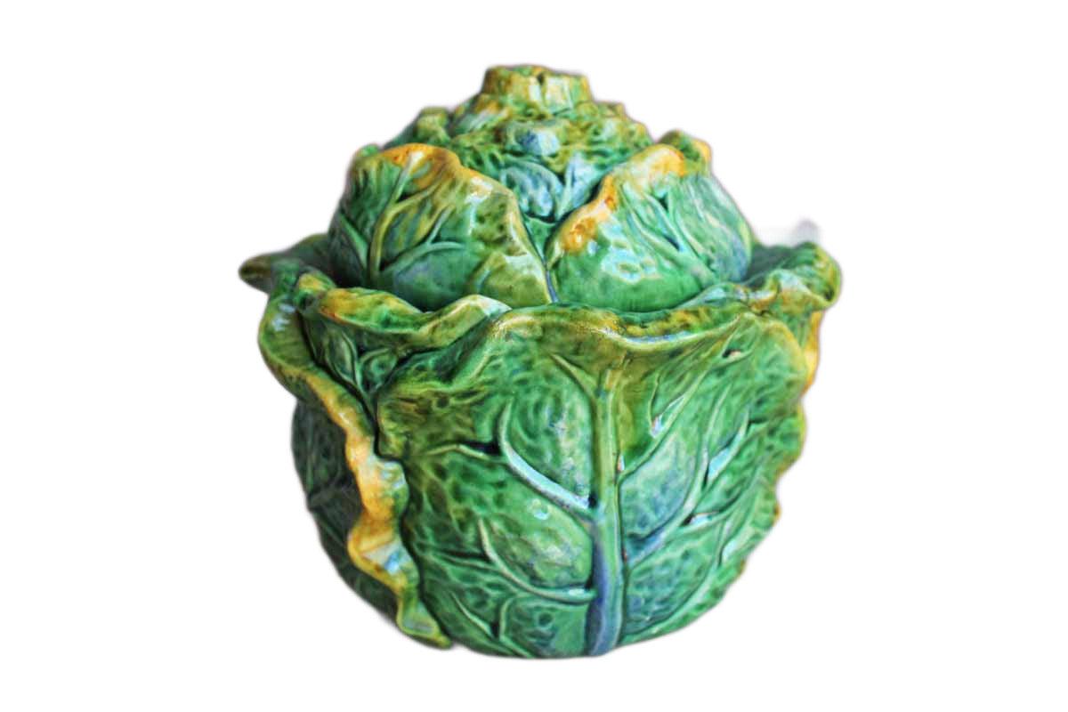 Majolica Green Cabbage Tureen