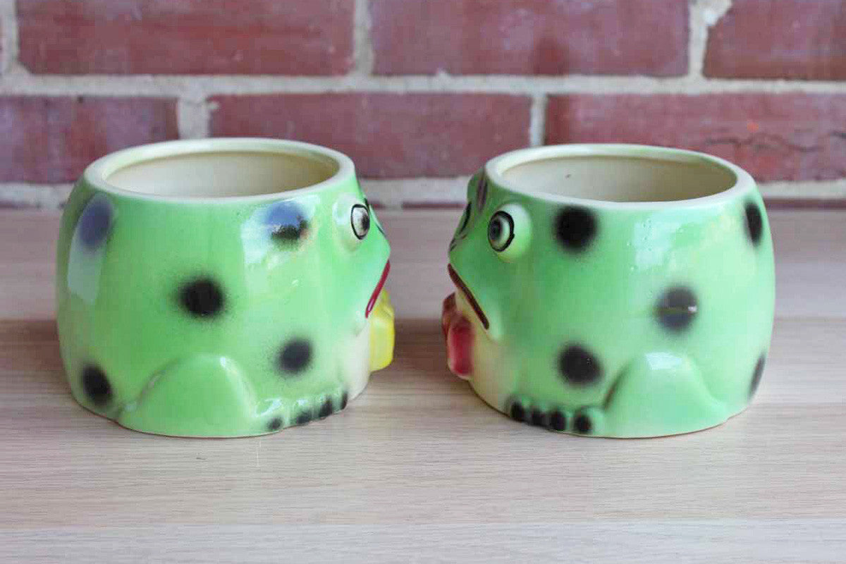 Ungemach Pottery Company (Ohio, USA) Frog Planters, A Pair