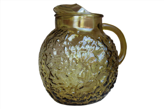 Anchor Hocking (Ohio, USA) Milano Honey Gold Glass Ball Pitcher