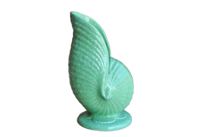 Speckled White and Mint Green Ceramic Shell Planter