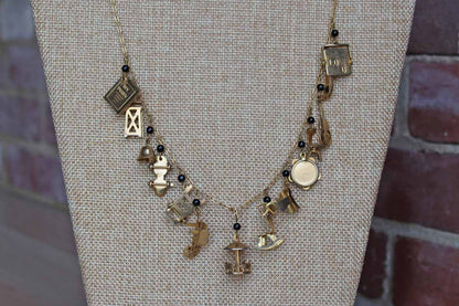 Gold Tone Necklace with Baby Charms