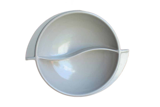 Boonton (New Jersey, USA) Melamine Divided Gray Swirl Bowl