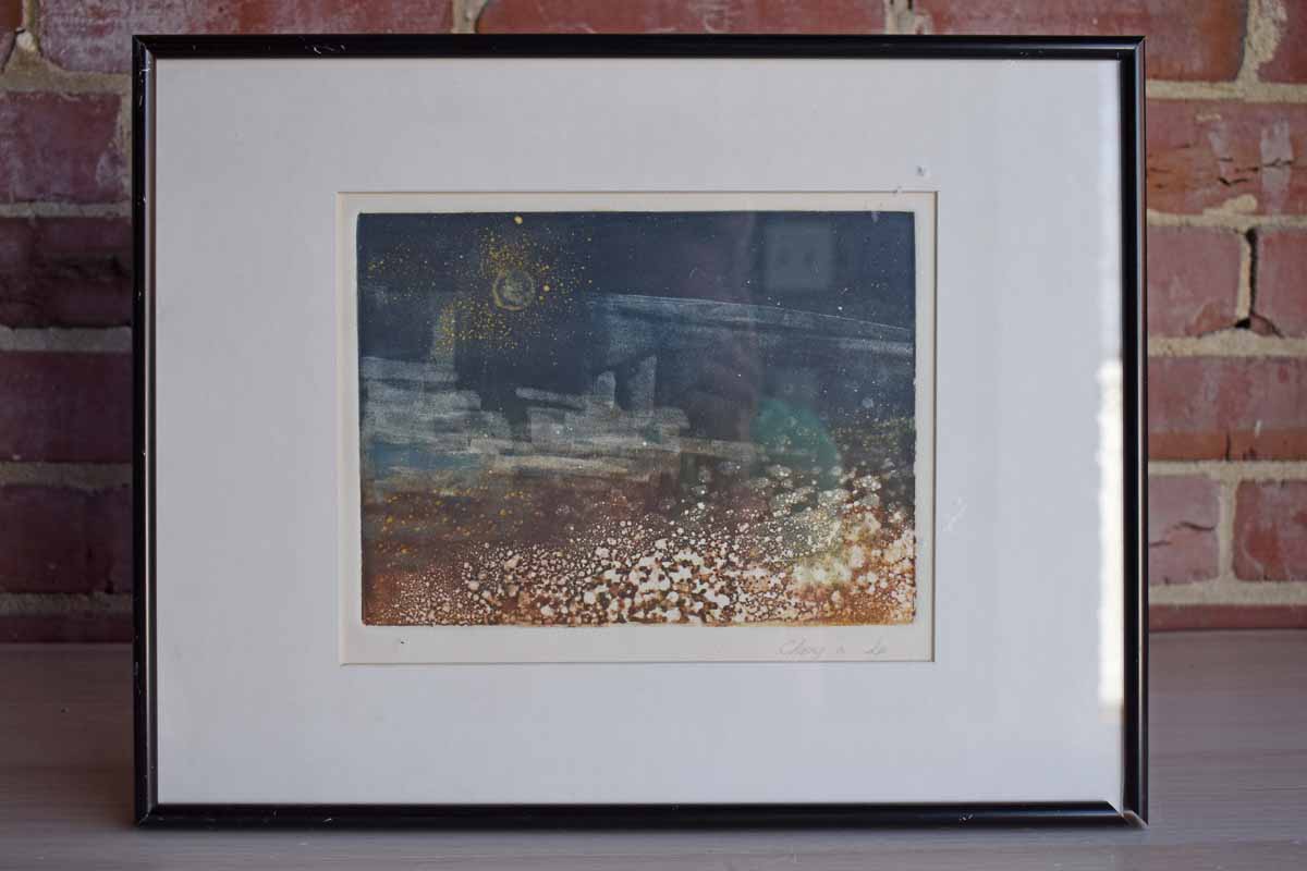 Original Signed Lithograph of a Night Sky by Chong A So