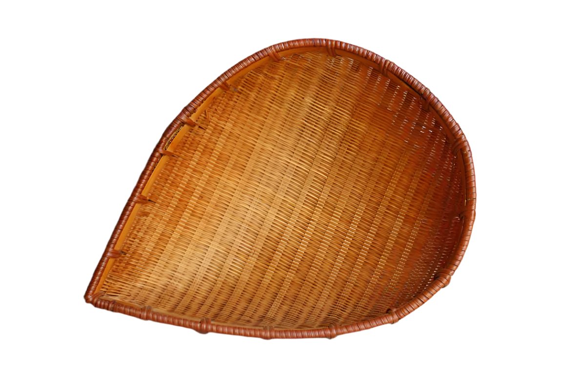 Hand Woven Ovate Shaped Round Bottom Storage Basket