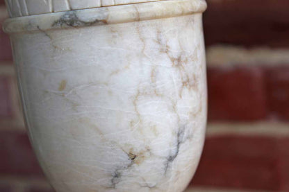 Old Solid Alabaster Lamp