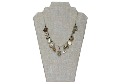 Gold Tone Necklace with Baby Charms