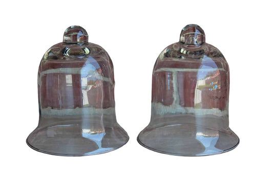 Clear Glass Cloches, A Pair