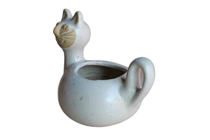 David Stewart Lion's Valley Pottery Stoneware Miniature Cat Planter