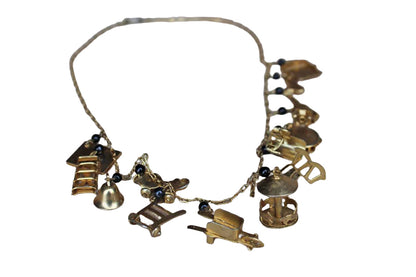 Gold Tone Necklace with Baby Charms