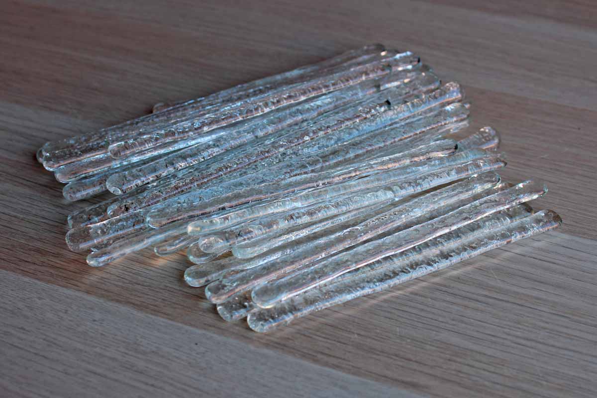Clear Mottled Glass Stirring Rods