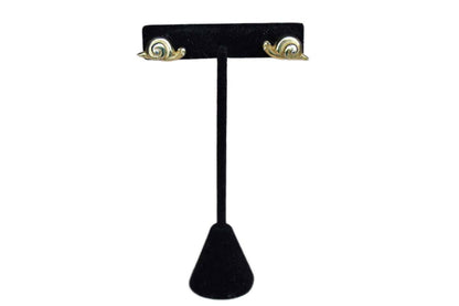 Gold Tone Snail Shaped Pierced Earrings