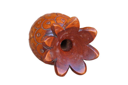 Carved Wood Pineapple Candleholder and Frilled Toothpick Holder