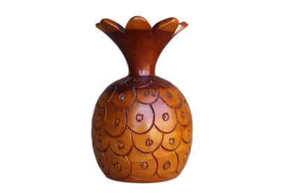 Carved Wood Pineapple Candleholder and Frilled Toothpick Holder