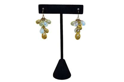 Dangling Glass Cluster Pierced Earrings