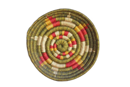African Coil Weave Shallow Hangable Basket
