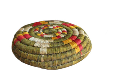 African Coil Weave Shallow Hangable Basket