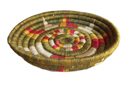 African Coil Weave Shallow Hangable Basket