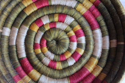 African Coil Weave Shallow Hangable Basket