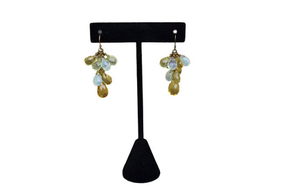 Dangling Glass Cluster Pierced Earrings
