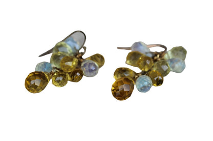 Dangling Glass Cluster Pierced Earrings