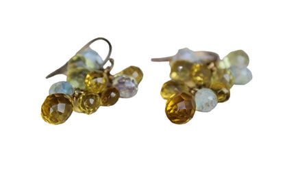 Dangling Glass Cluster Pierced Earrings