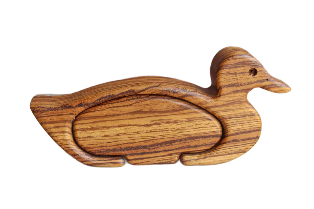 Zebrawood Handcrafted Duck with Storage Box