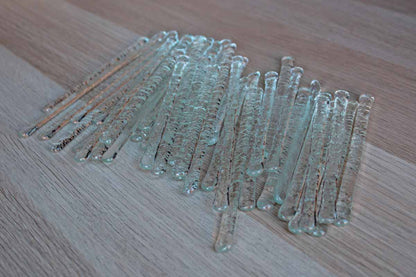 Clear Mottled Glass Stirring Rods