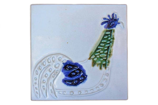 Bennington Pottery (Vermont, USA) Handmade Ceramic Rooster Tile/Trivet