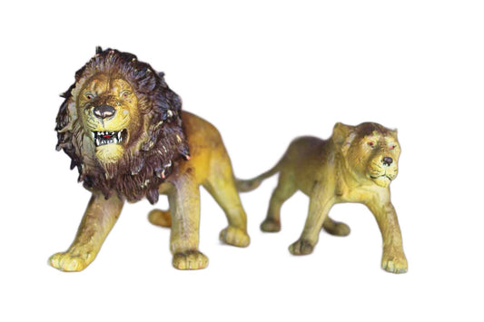 AAA (China) Solid Cast Resin Lion and Tiger Figurines