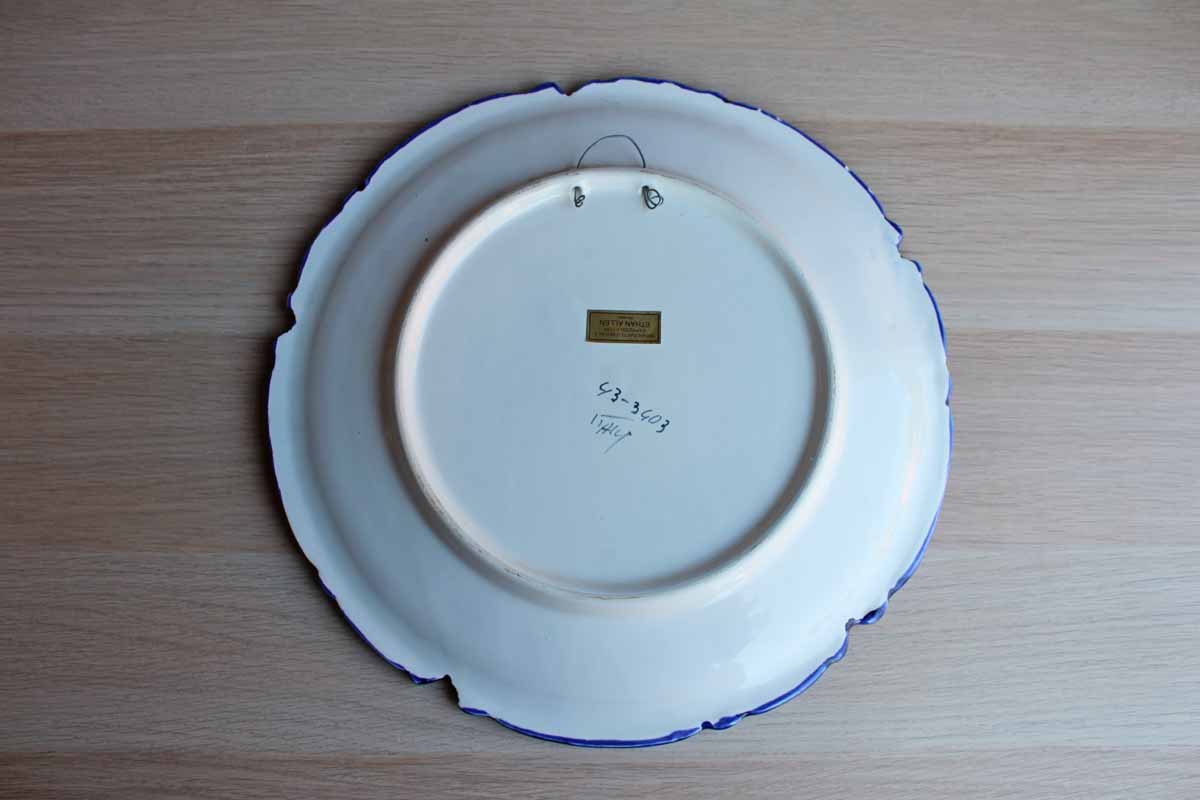Ethan Allen (Handcrafted in Italy) Quimper-Style Ceramic Plates, A Pair