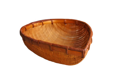 Hand Woven Ovate Shaped Round Bottom Storage Basket