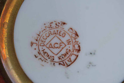 A.C.F. (Hong Kong) Japanese Porcelain Ware Brass Enclosed Shallow Bowl Decorated with Man on a Horse