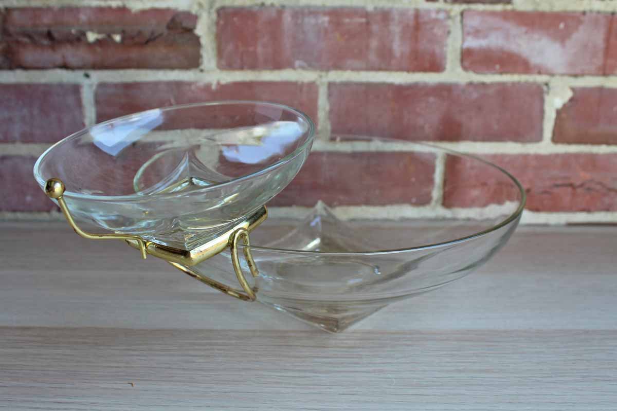 Hazel Atlas Glass Company (West Virginia, USA) Clear Glass Simplicity Chip n' Dip Set