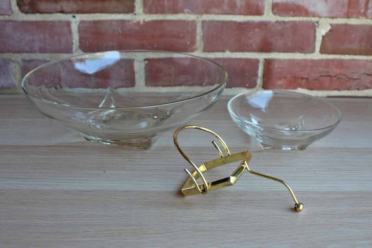 Hazel Atlas Glass Company (West Virginia, USA) Clear Glass Simplicity Chip n' Dip Set