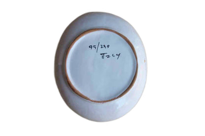 Ceramic Trinket Dish Featuring an Abstract Man Jumping Rope, Made in Italy